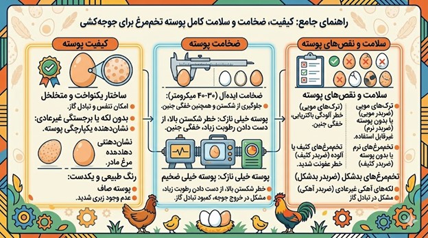 بررسی دقیق شرایط تخم مرغ برای جوجه کشی