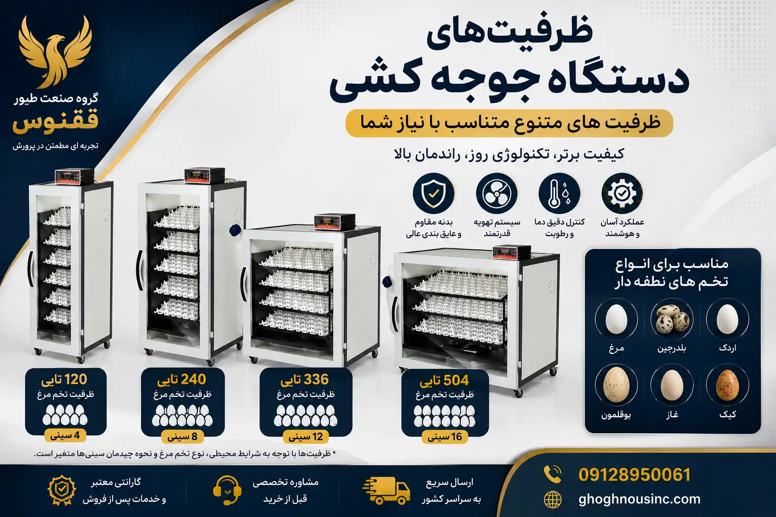 بررسی ظرفیتهای مختلف ماشین جوجه کشی